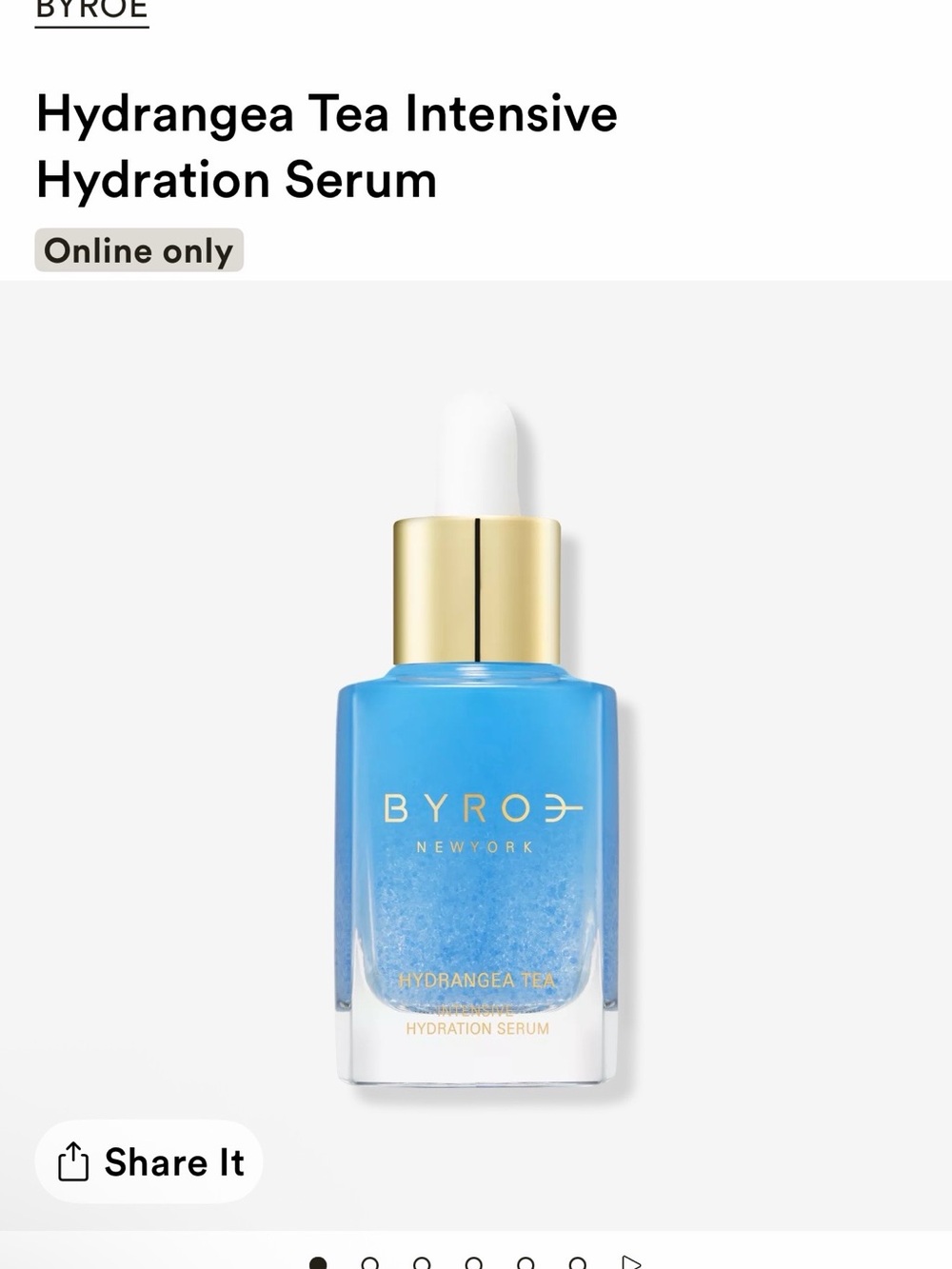Byroe Hydrangea Tea Intensive Hydration Serum — Blue with Gold Cap